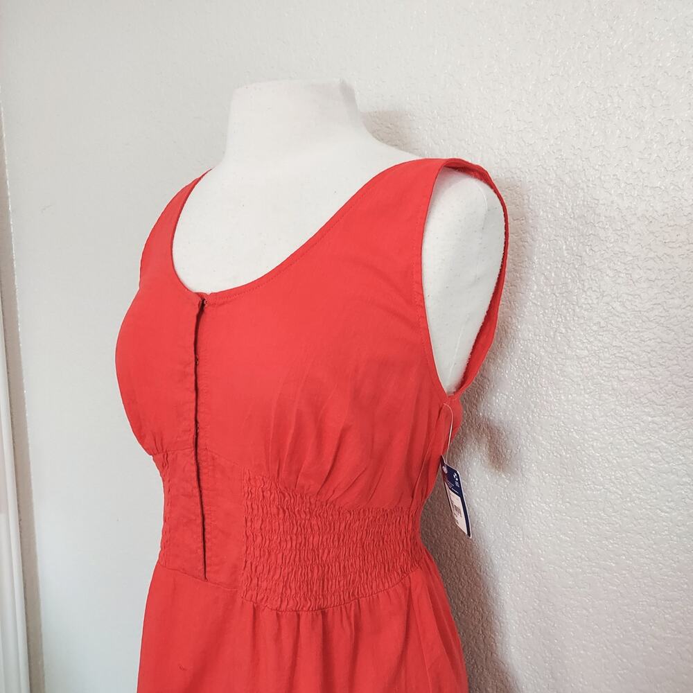 NEW Arizona Red Orange Sleeveless Tiered Knee Length Dress Size L - Picture 6 of 15